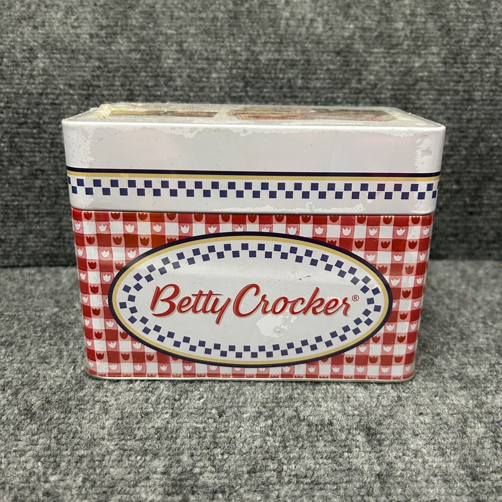 Betty Crocker Keepsake Recipe Box Tin Red Gingham New Sealed with Cards Dividers